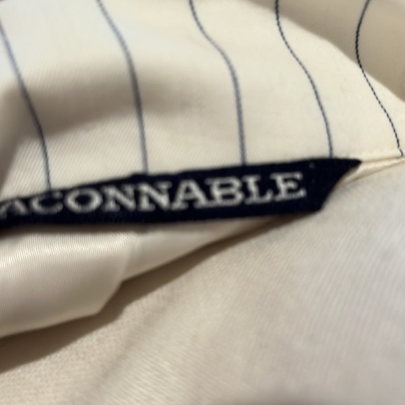 Faconnable winter white & navy pinstriped jacket NWT new/never worn Small - Picture 6 of 9